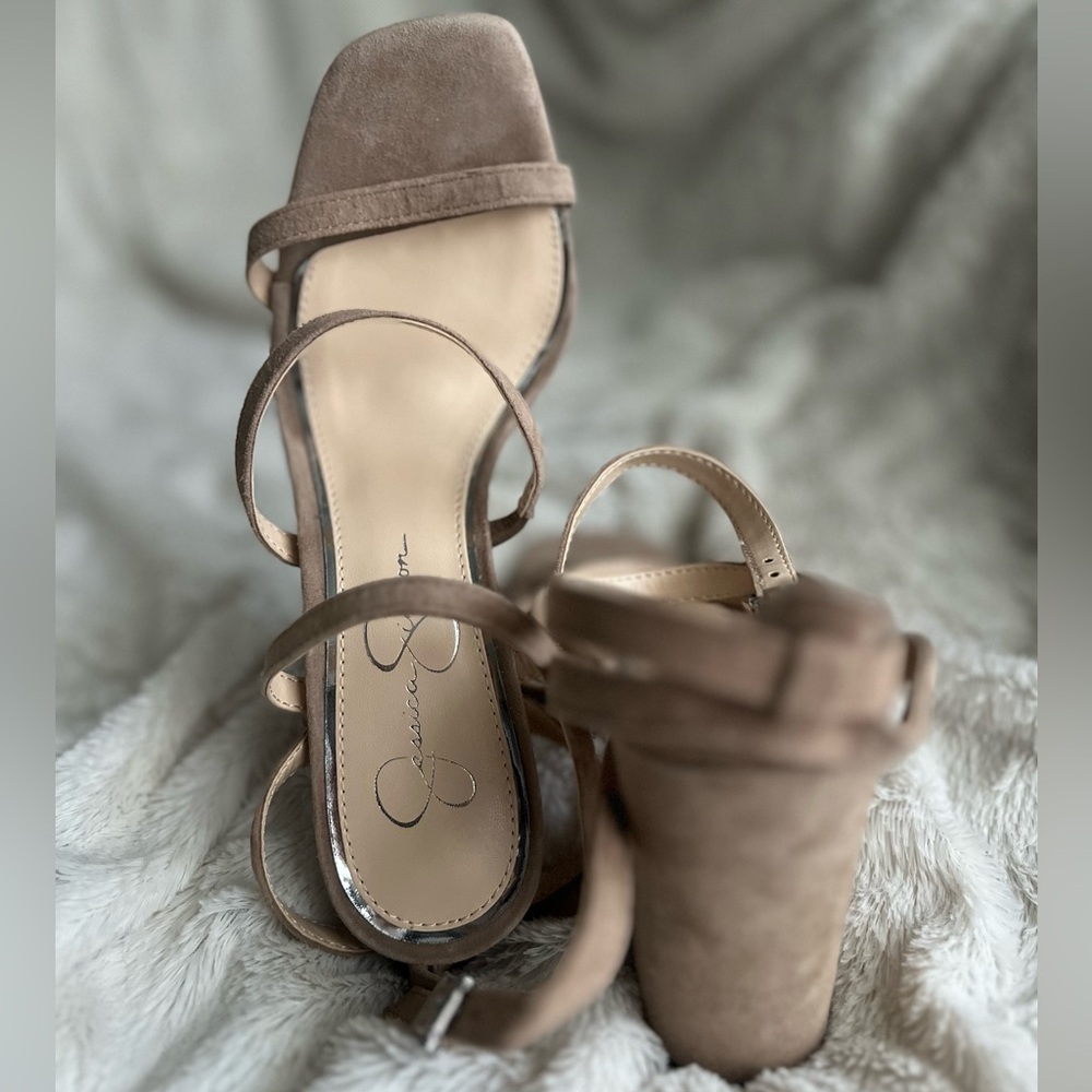 Jessica Simpson Nude Strappy Heels
